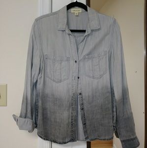 Boho Ombre Cloth & Stone Gray Button Down